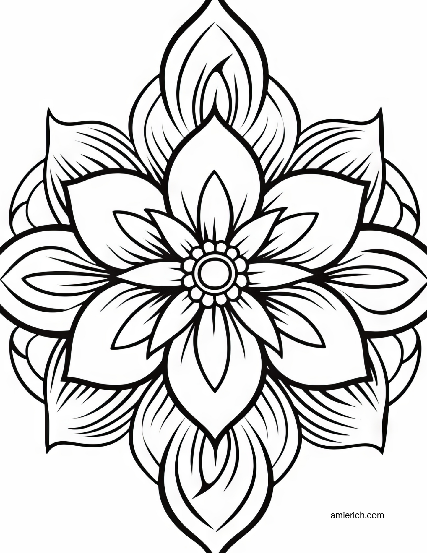 Mandala Flower Pattern Adult Coloring Book (print at home)